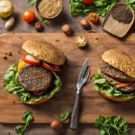 Recette burger au steak de quinoa et legumes grilles