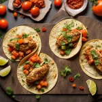 Recette tacos de poisson pane et salsa fraiche