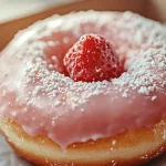 recette Donuts nappés de chocolat blanc et éclats de fraise
