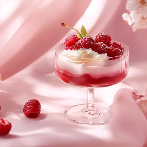 recette Duo cerise et framboise sur lit lacté