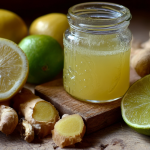 Boisson gingembre citron maison servie bien fraîche avec des rondelles de citron