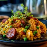recette Paella au poulet et chorizo