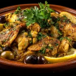 recette Tajine de poulet au citron confit et olives