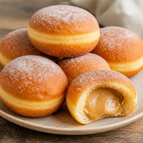 donuts fourrés au beurre de cacahuète sans trou central
