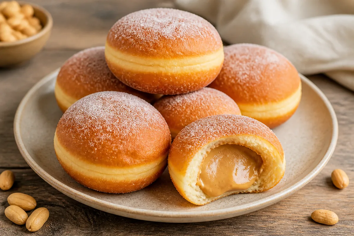 donuts fourrés au beurre de cacahuète sans trou central