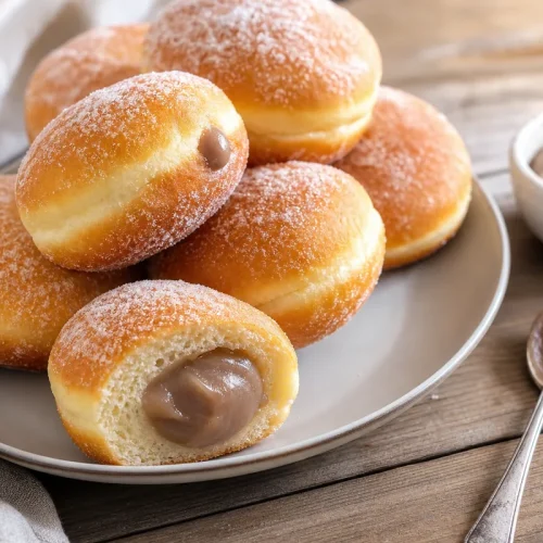 donuts fourrés à la crème de marron sans trou central