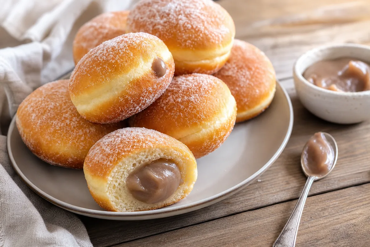 donuts fourrés à la crème de marron sans trou central